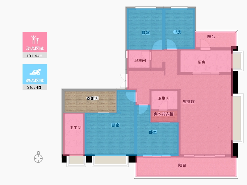 陕西省-西安市-奥园和悦府-150.10-户型库-动静分区