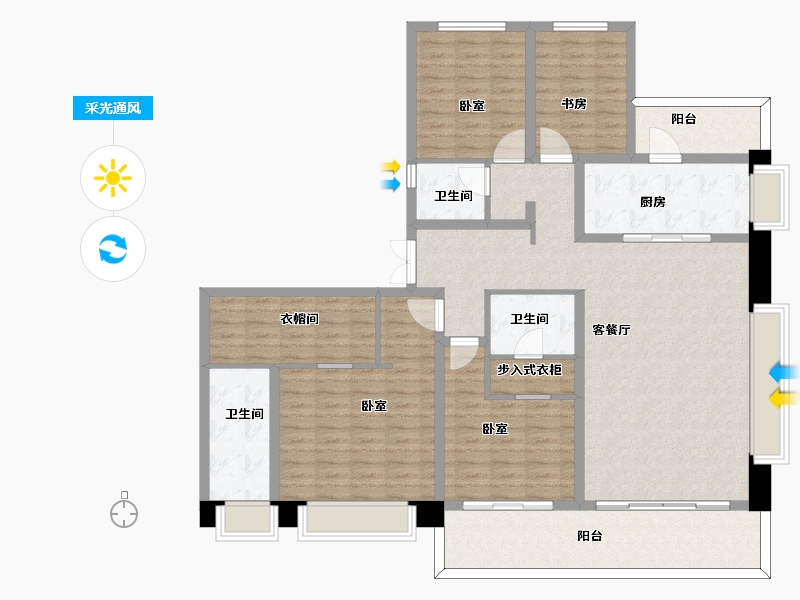 陕西省-西安市-奥园和悦府-150.10-户型库-采光通风