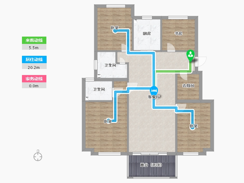 江苏省-南京市-朗诗万都玲珑樾-93.38-户型库-动静线