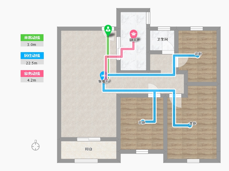 安徽省-宿州市-翰林公馆-76.59-户型库-动静线