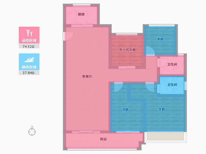 江苏省-徐州市-丽景府-99.49-户型库-动静分区