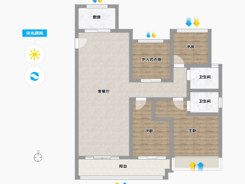 江苏省-徐州市-丽景府-99.49-户型库-采光通风