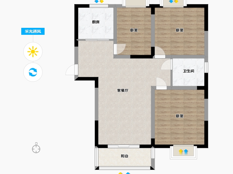 安徽省-宿州市-恒丰·城东新城-88.00-户型库-采光通风