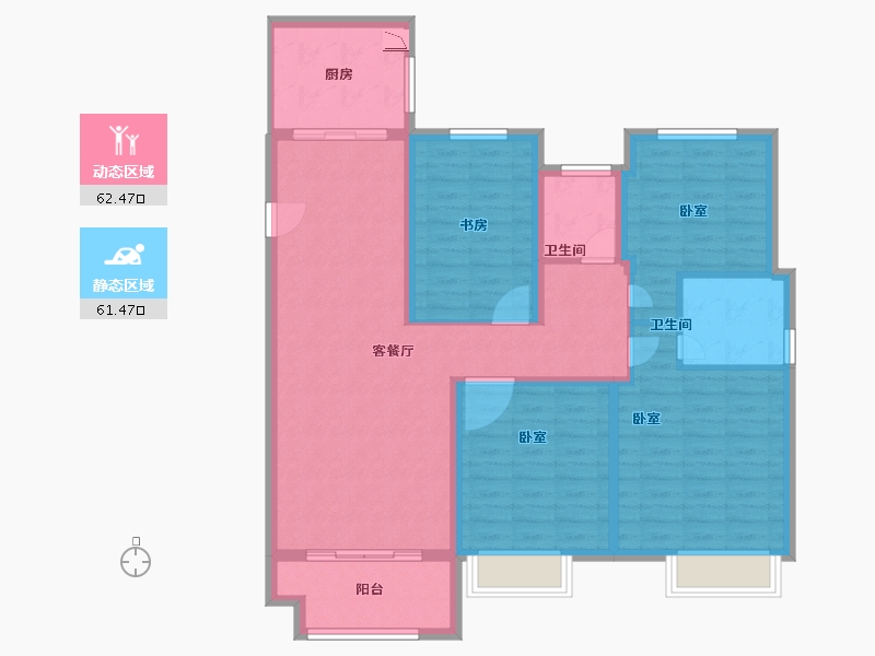 江苏省-徐州市-明发桃源名著-111.48-户型库-动静分区