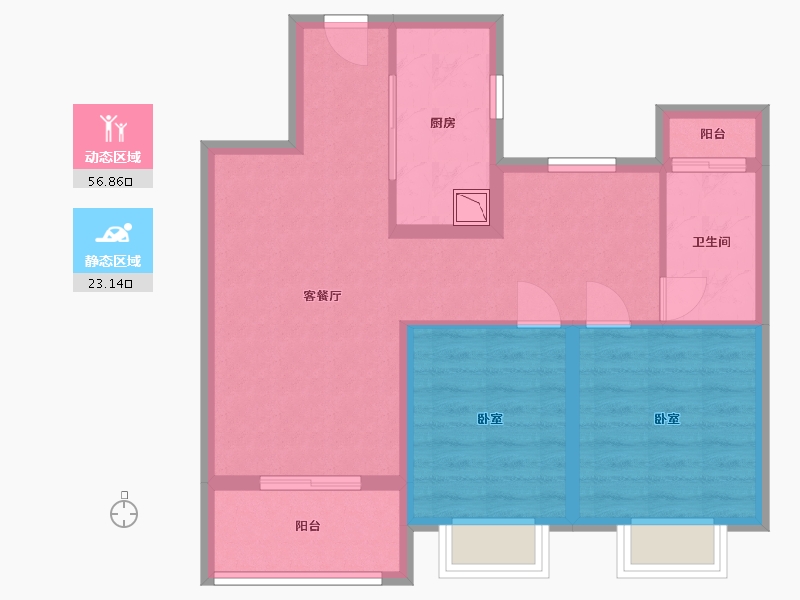 江苏省-无锡市-融创长江映-71.00-户型库-动静分区