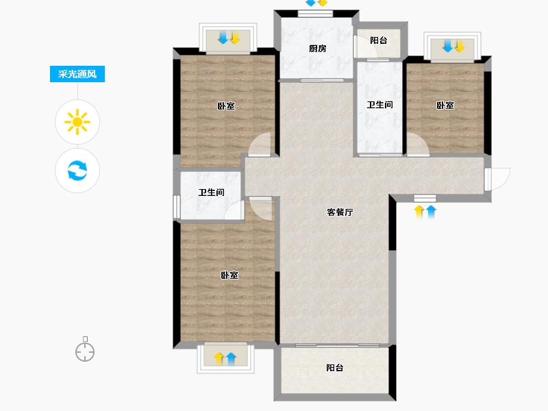 江西省-抚州市-东润学墅壹号-95.89-户型库-采光通风