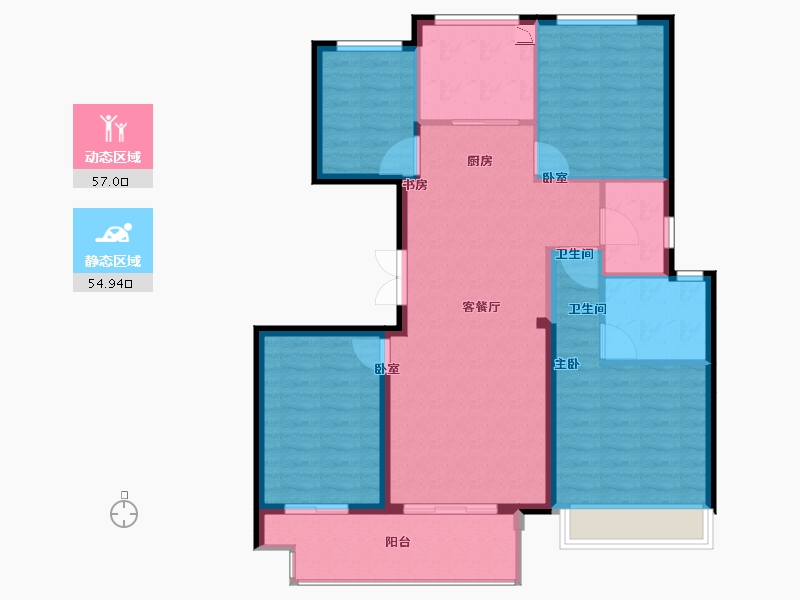 江苏省-徐州市-润禾·璞悦府-101.51-户型库-动静分区