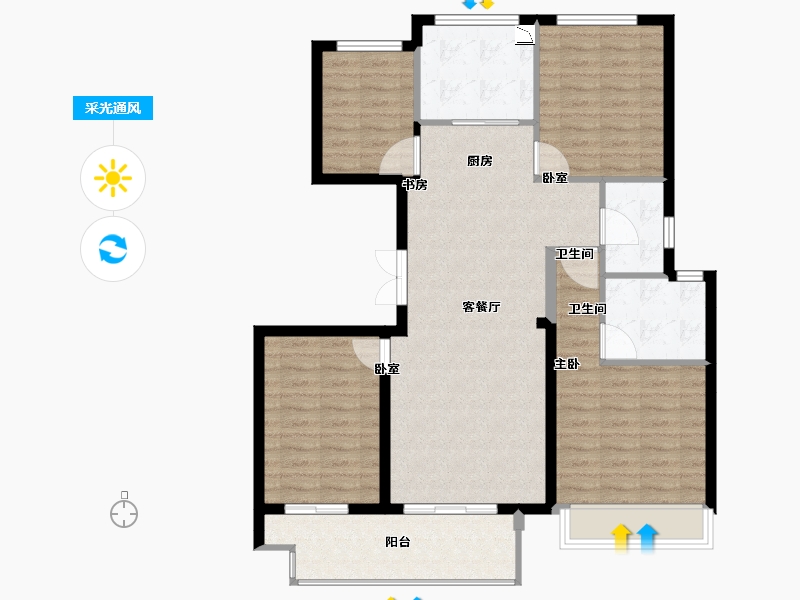 江苏省-徐州市-润禾·璞悦府-101.51-户型库-采光通风