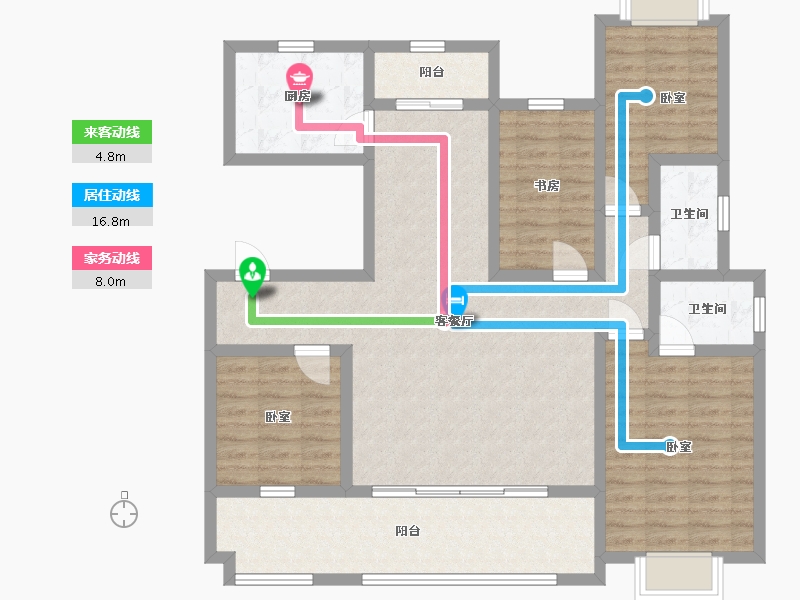 江苏省-苏州市-天房心著华庭-112.00-户型库-动静线