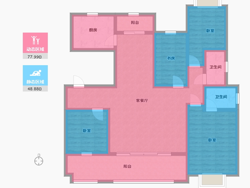 江苏省-苏州市-天房心著华庭-112.00-户型库-动静分区