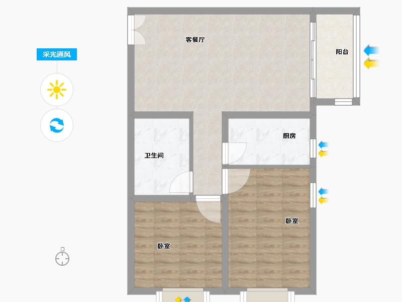 甘肃省-兰州市-扶正太和上城-69.01-户型库-采光通风