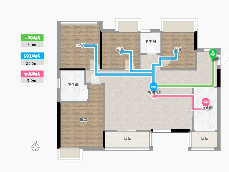 四川省-德阳市-正成南庭-100.64-户型库-动静线