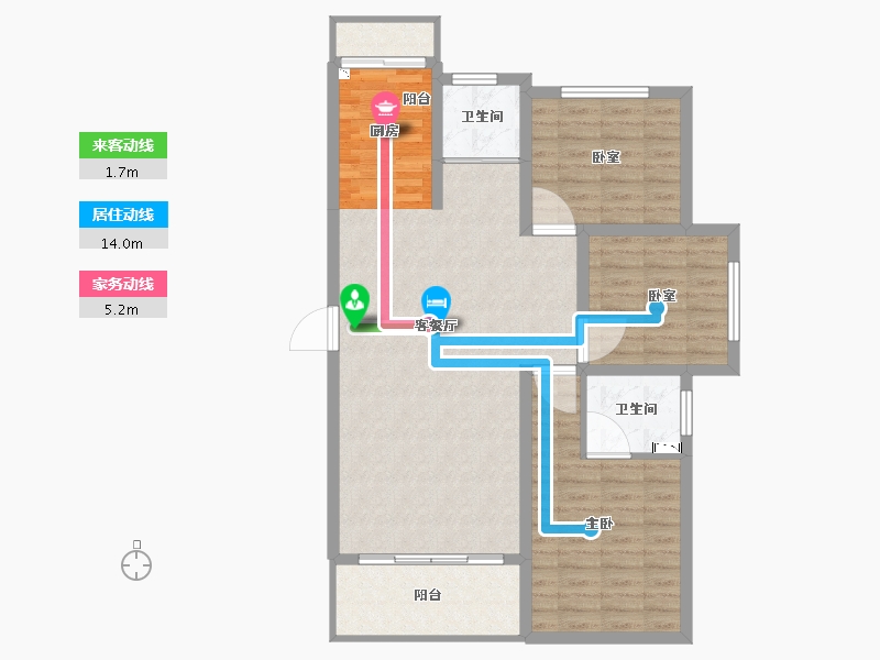 江西省-抚州市-御景华庭-95.80-户型库-动静线