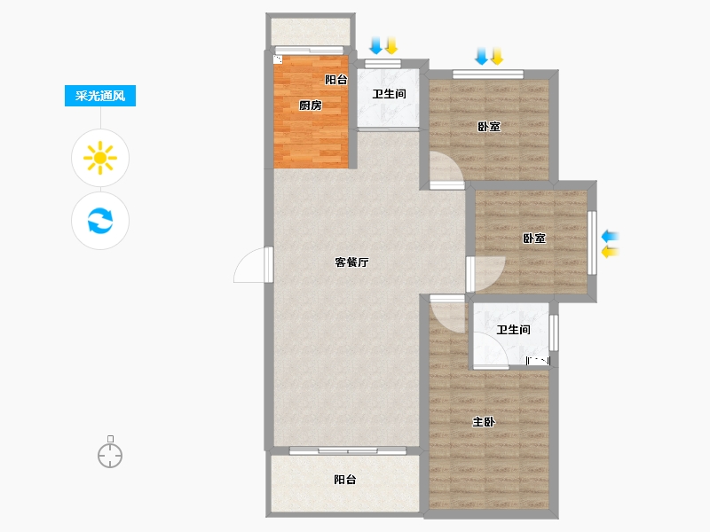 江西省-抚州市-御景华庭-95.80-户型库-采光通风