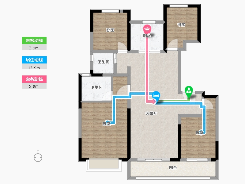 陕西省-西安市-朗诗湖屿栖-113.97-户型库-动静线