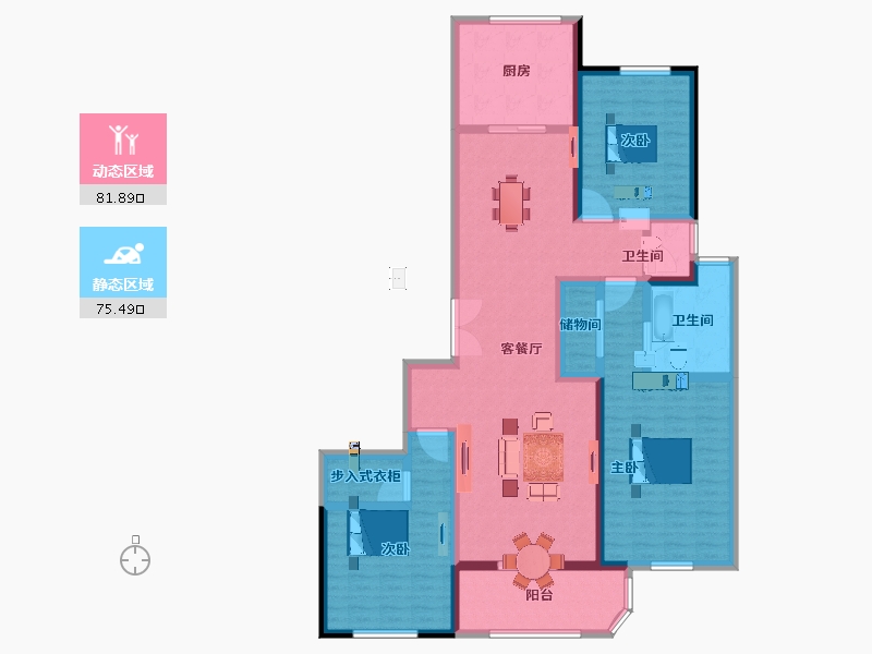 江苏省-南京市-中冶盛世滨江·锦绣天玺-141.00-户型库-动静分区