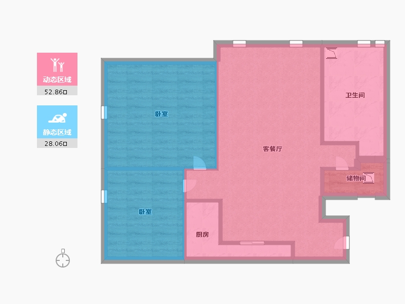 江苏省-南京市-绿地紫金中心公寓-72.99-户型库-动静分区