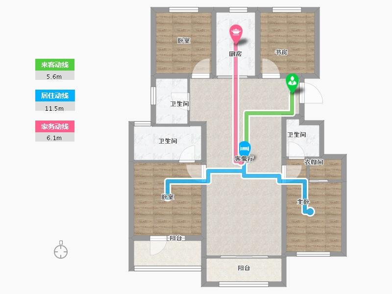 河北省-保定市-白石山居茂华园-108.56-户型库-动静线