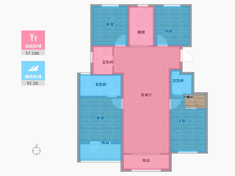 河北省-保定市-白石山居茂华园-108.56-户型库-动静分区