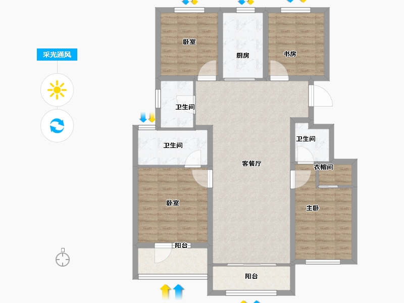 河北省-保定市-白石山居茂华园-108.56-户型库-采光通风