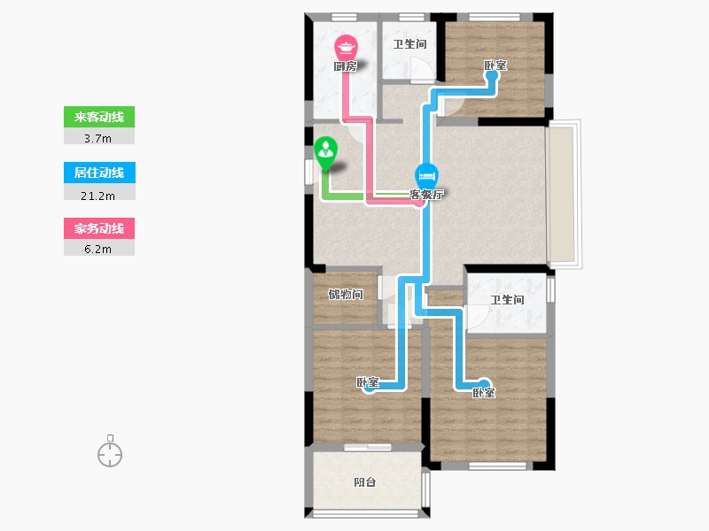 安徽省-宿州市-港利东城-96.00-户型库-动静线