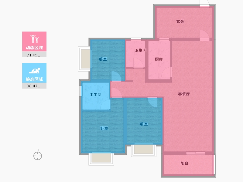 广西壮族自治区-玉林市-裕达壹号城-97.56-户型库-动静分区