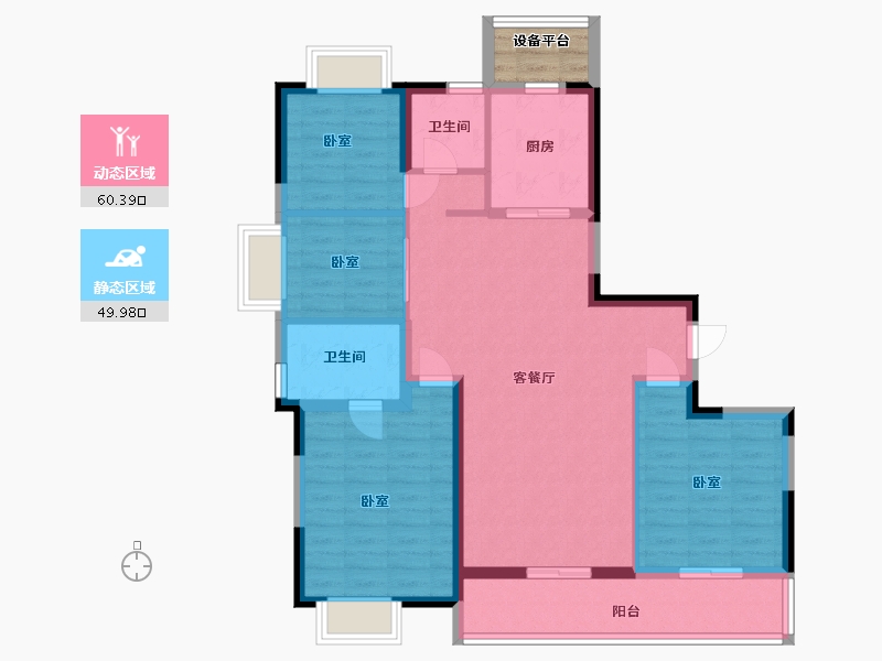 江苏省-无锡市-和玺-102.00-户型库-动静分区