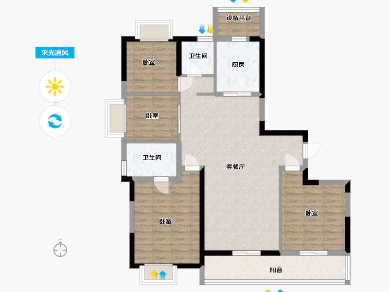 江苏省-无锡市-和玺-102.00-户型库-采光通风