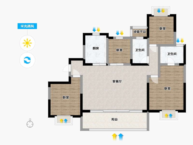 江苏省-无锡市-和玺-117.24-户型库-采光通风