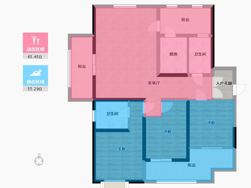 陕西省-西安市-星雨华府-110.01-户型库-动静分区