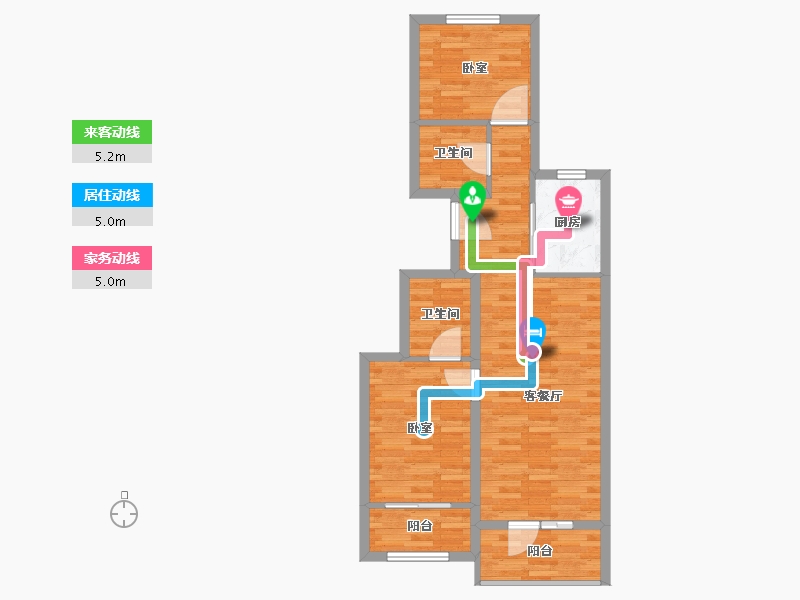 河北省-保定市-白石山居茂华园-71.00-户型库-动静线