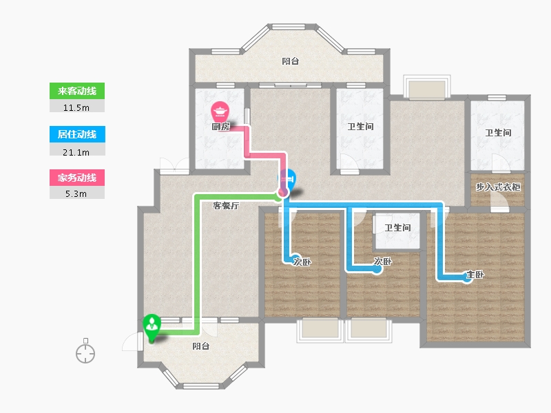 陕西省-榆林市-九溪半岛-166.20-户型库-动静线