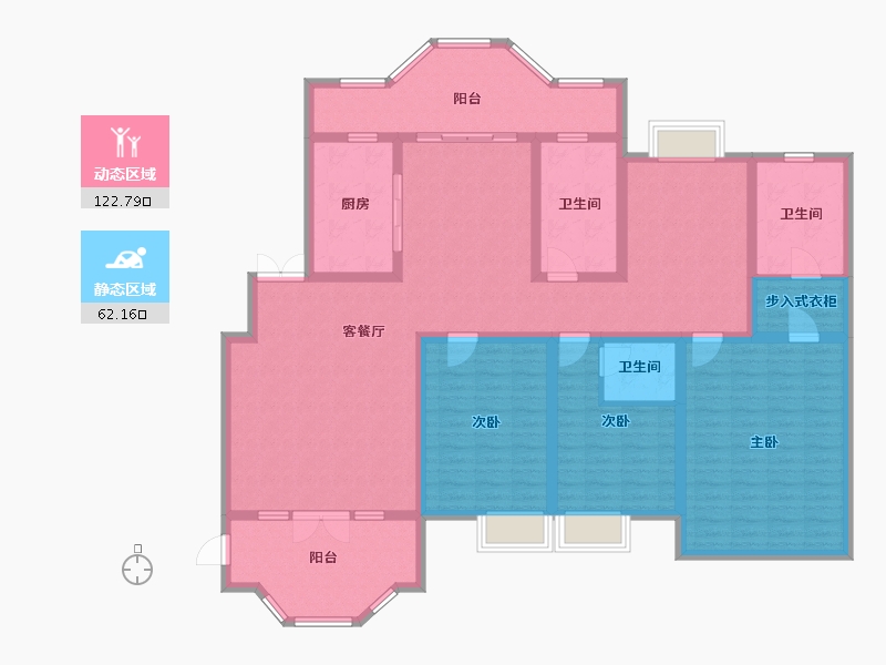 陕西省-榆林市-九溪半岛-166.20-户型库-动静分区