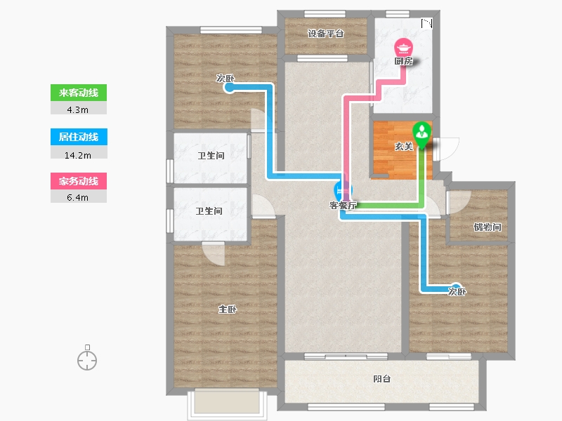 黑龙江省-哈尔滨市-中海时代-115.20-户型库-动静线