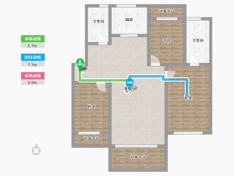 辽宁省-盘锦市-总部生态城·泰郡三期-121.98-户型库-动静线