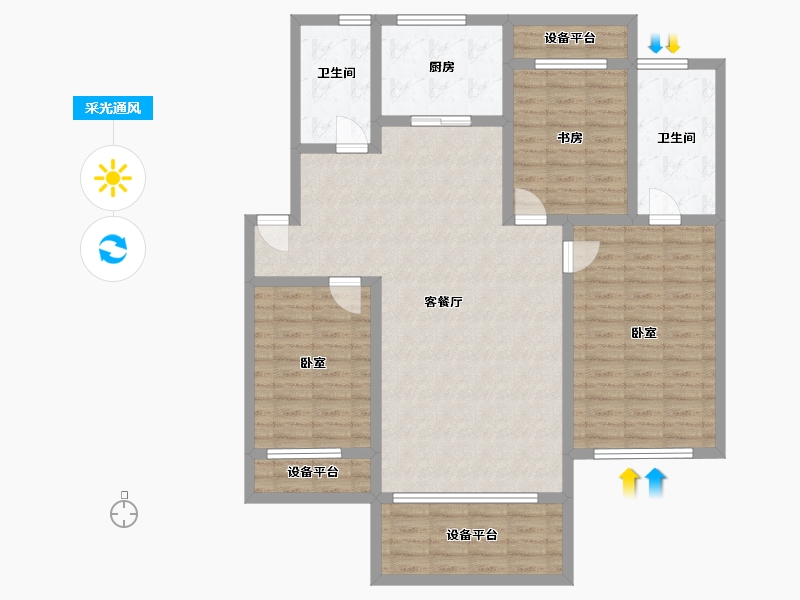 辽宁省-盘锦市-总部生态城·泰郡三期-121.98-户型库-采光通风