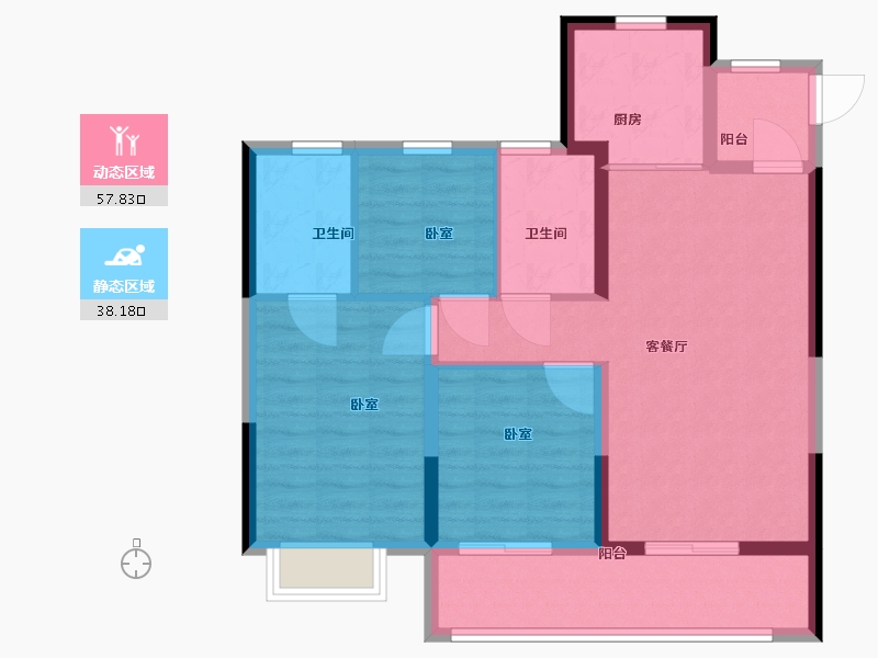 陕西省-西安市-合创君悦府-86.00-户型库-动静分区