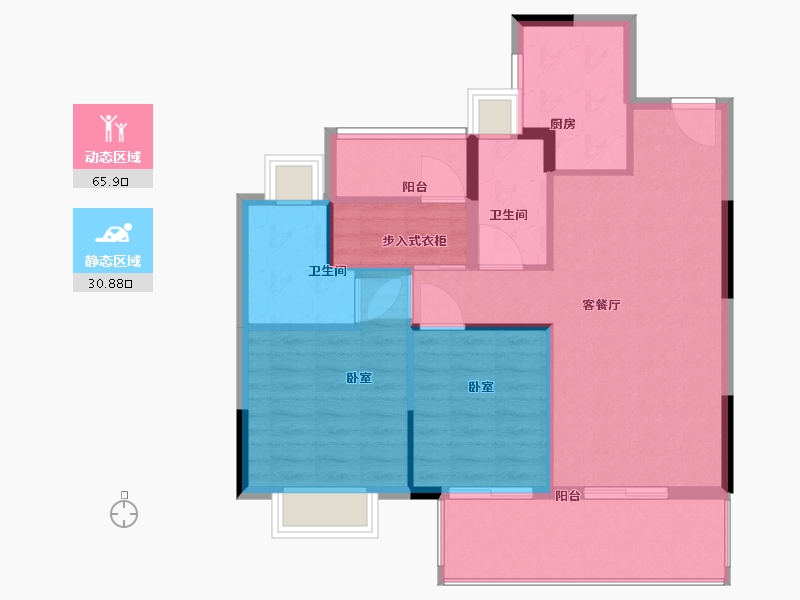 江苏省-苏州市-华润红橡花园-88.00-户型库-动静分区