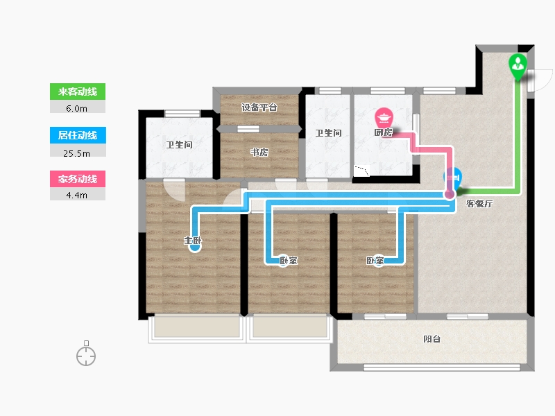 江苏省-常州市-龙湖景粼天著-112.00-户型库-动静线