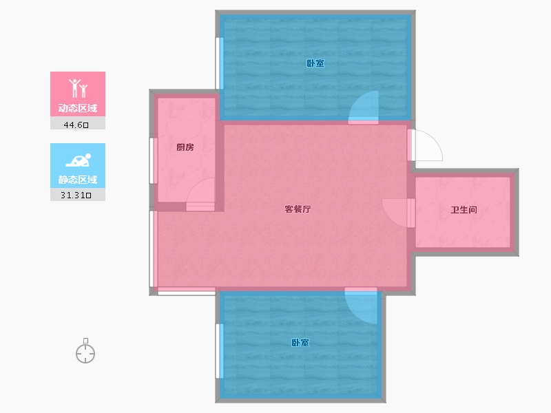 甘肃省-兰州市-华富瑞士名居-67.90-户型库-动静分区