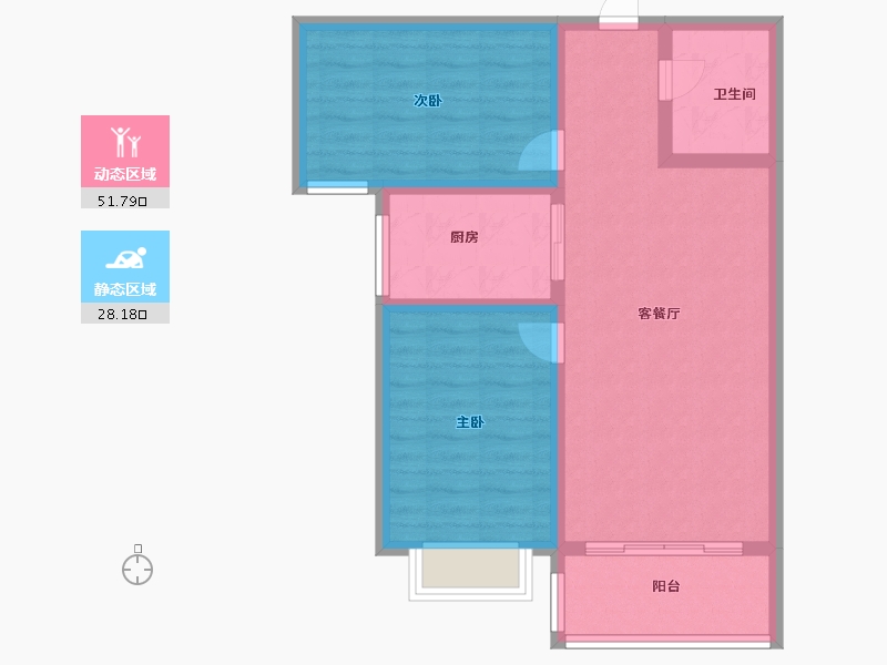 陕西省-榆林市-华腾首府-71.40-户型库-动静分区