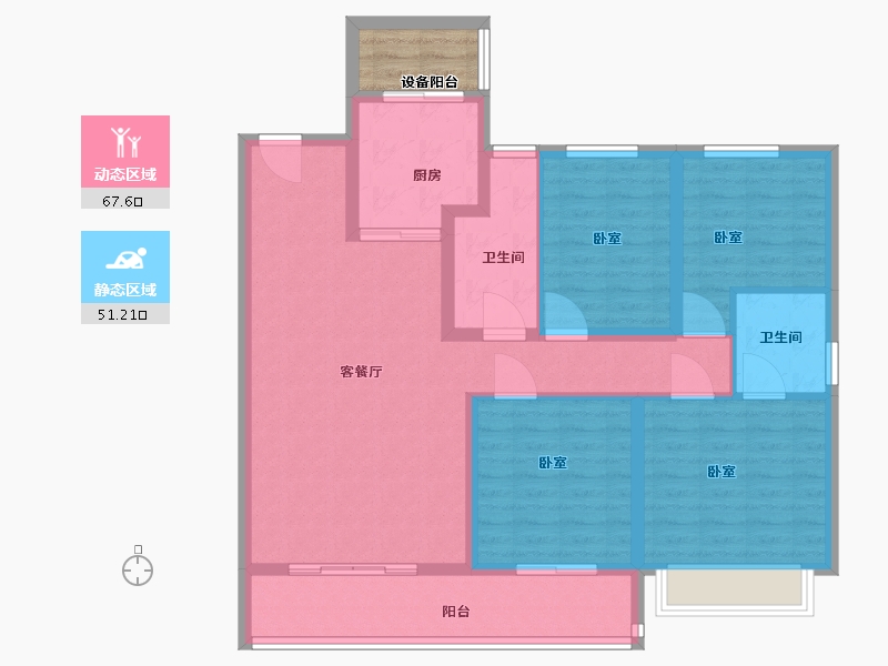 江苏省-无锡市-玖珑悦-110.00-户型库-动静分区