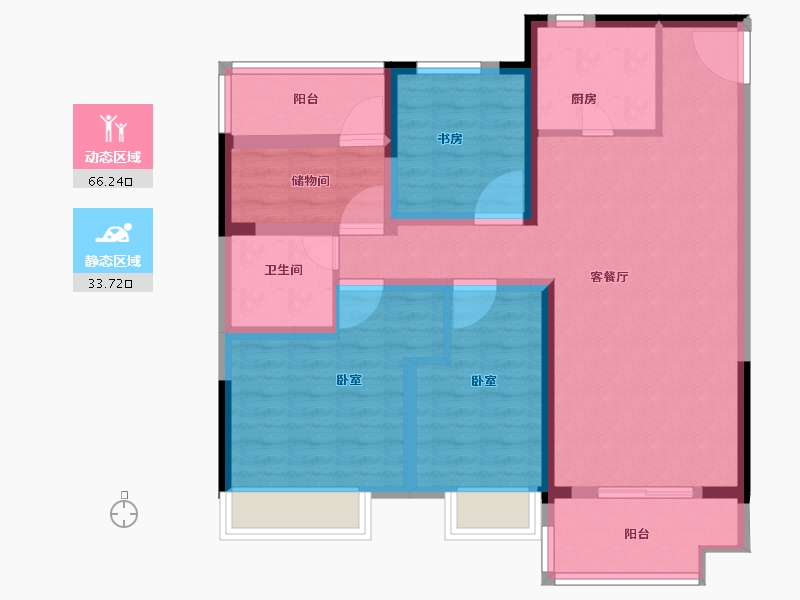 江苏省-徐州市-华地·紫御府-88.00-户型库-动静分区