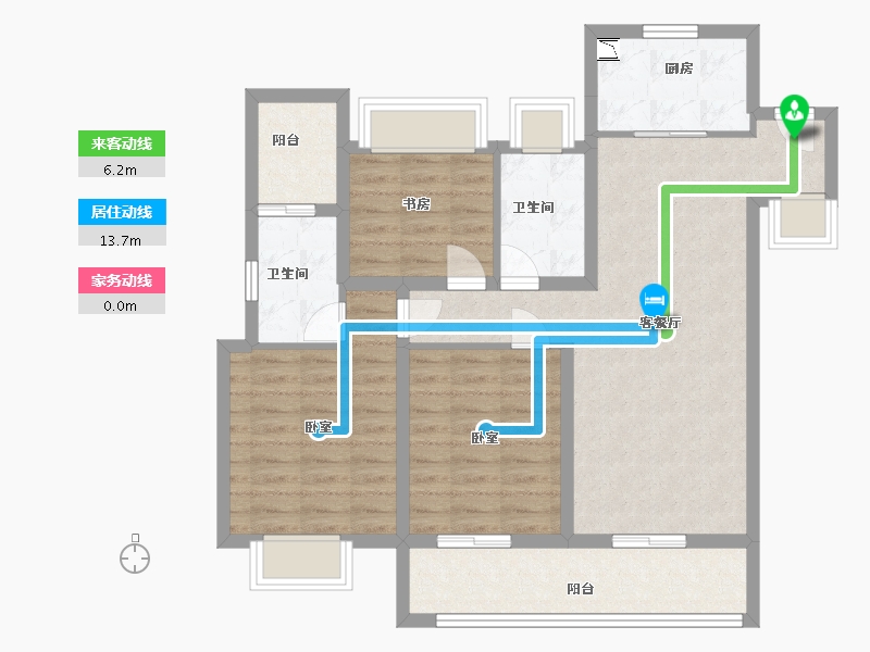 江苏省-无锡市-融创长江映-86.80-户型库-动静线