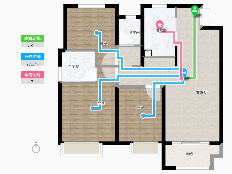 江苏省-徐州市-明发桃源名著-96.93-户型库-动静线