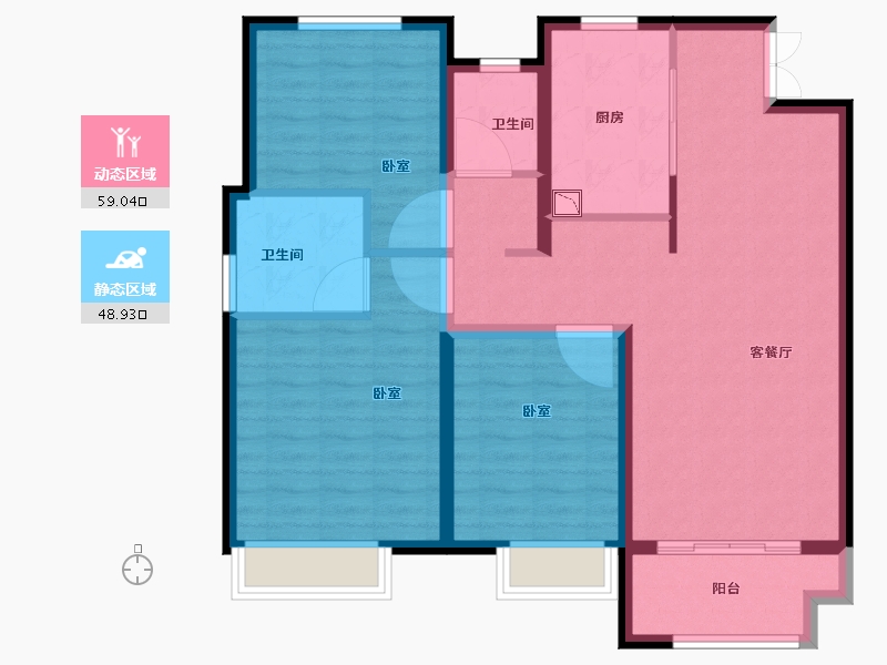 江苏省-徐州市-明发桃源名著-96.93-户型库-动静分区