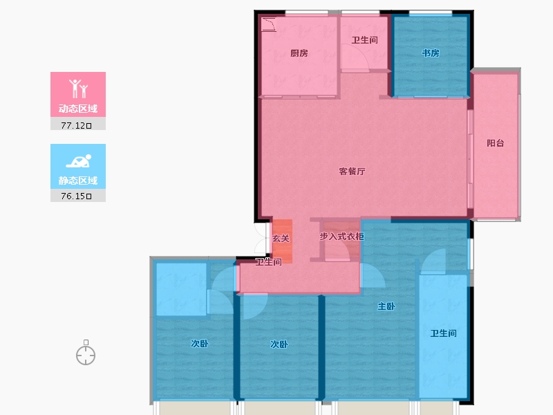 陕西省-西安市-金地中央公园-139.70-户型库-动静分区