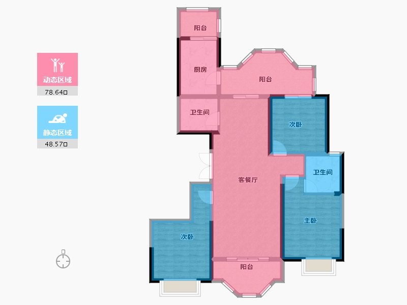 陕西省-榆林市-九溪半岛-114.00-户型库-动静分区