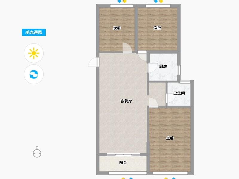 黑龙江省-哈尔滨市-君豪新城-84.80-户型库-采光通风