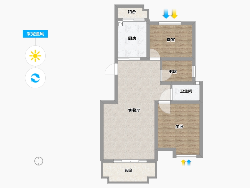 江西省-抚州市-御景华庭-72.50-户型库-采光通风